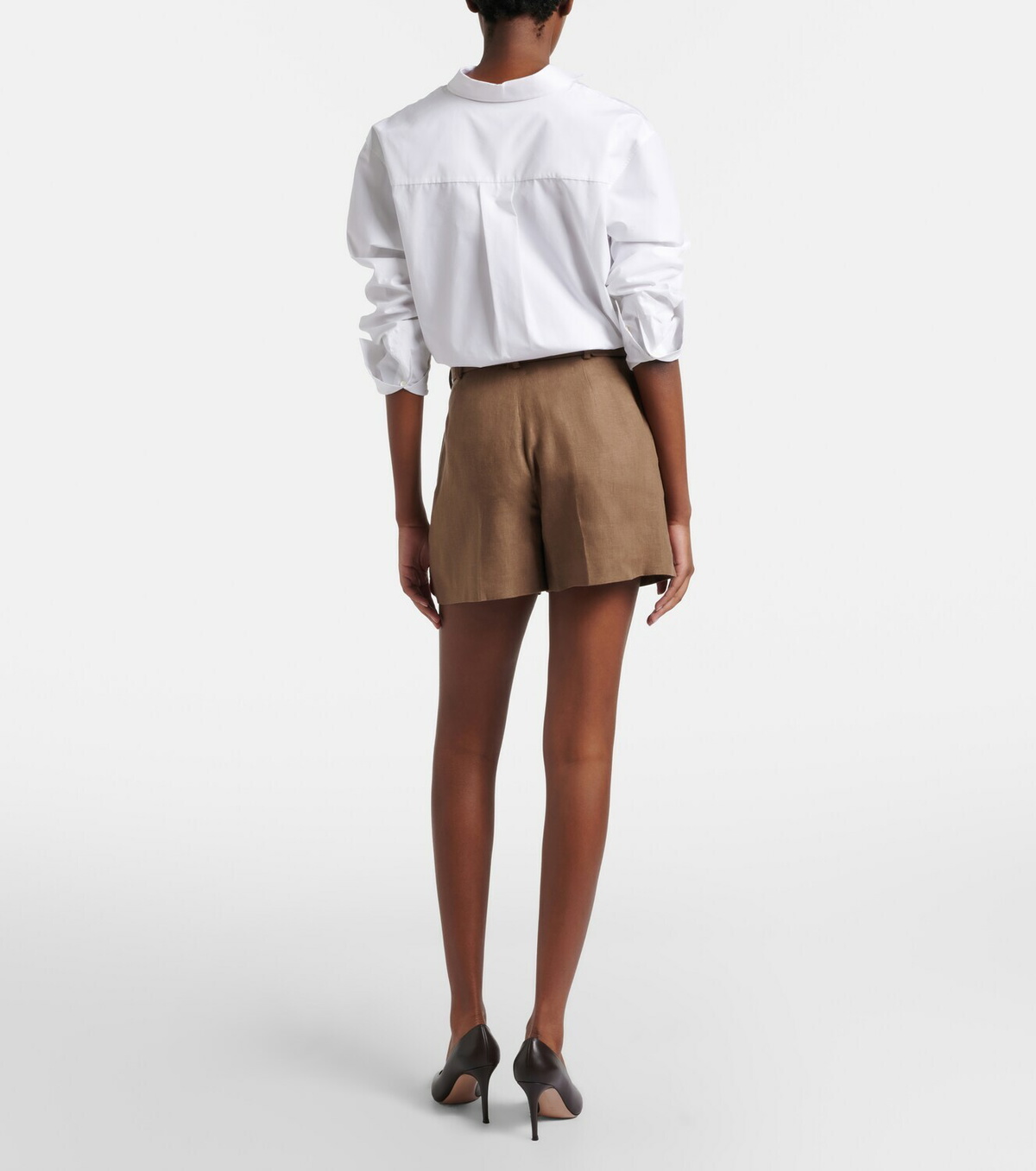 Ralph Lauren Collection Denise belted linen shorts