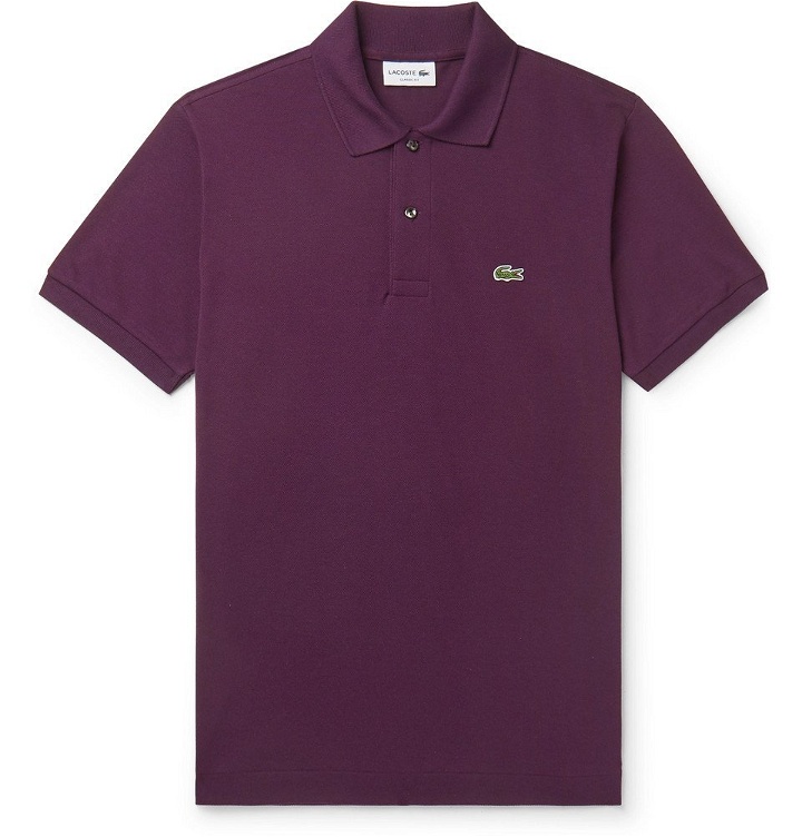 Photo: Lacoste - Cotton-Piqué Polo Shirt - Purple