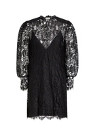 Chloe Floral-lace Mini Dress Black