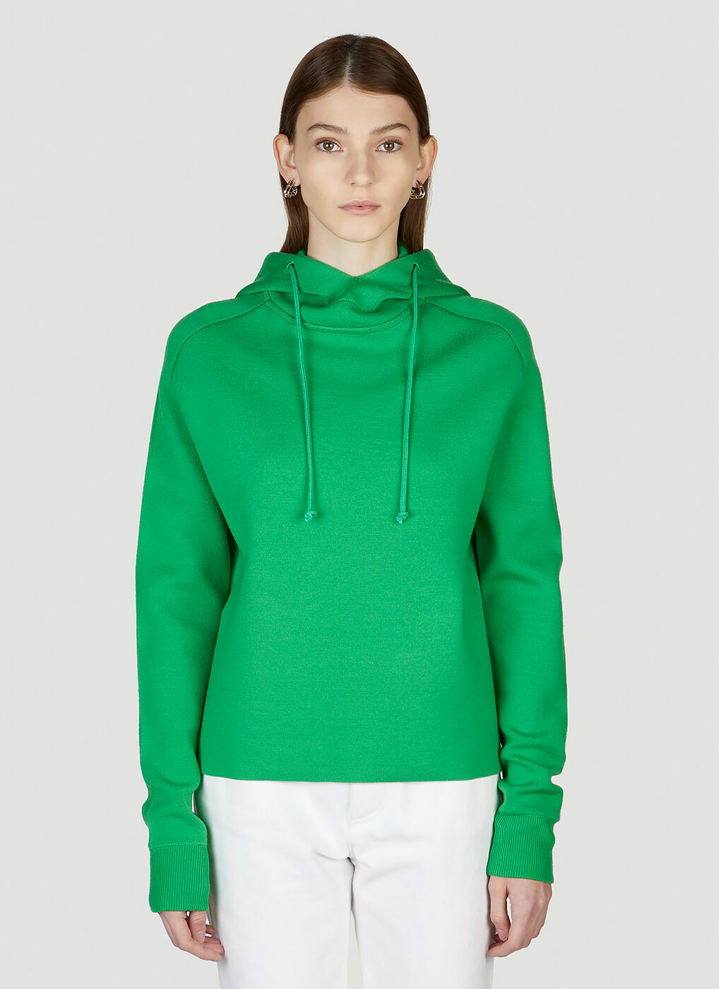 Minimal Hooded Sweatshirt in Green Bottega Veneta