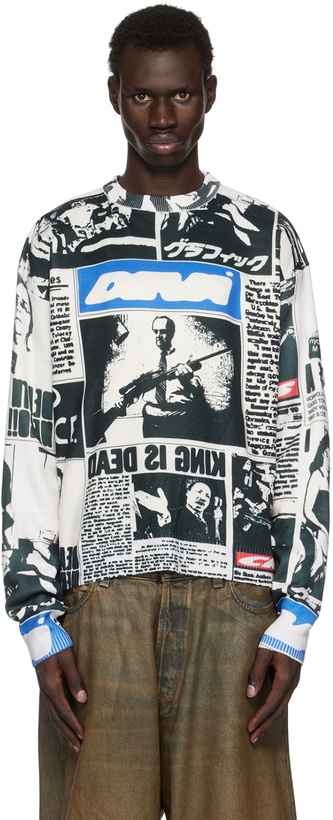 Photo: DEVÁ STATES Black & Off-White Clipping Sweater