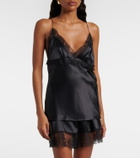 Nina Ricci Lace-trimmed silk-blend satin camisole