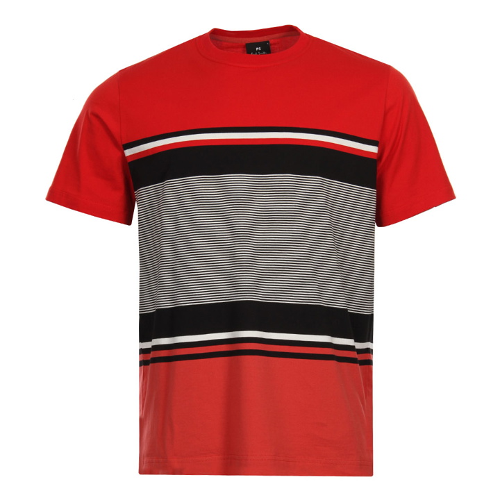 Photo: Striped T-Shirt - Red / Black
