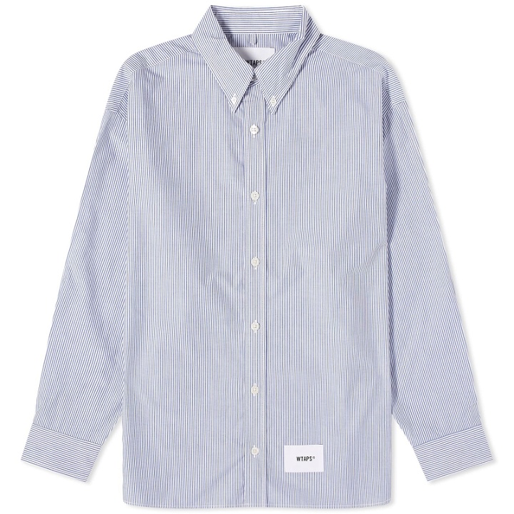 Photo: WTAPS Men's 03 Striped Back Printed Shirt in Blue