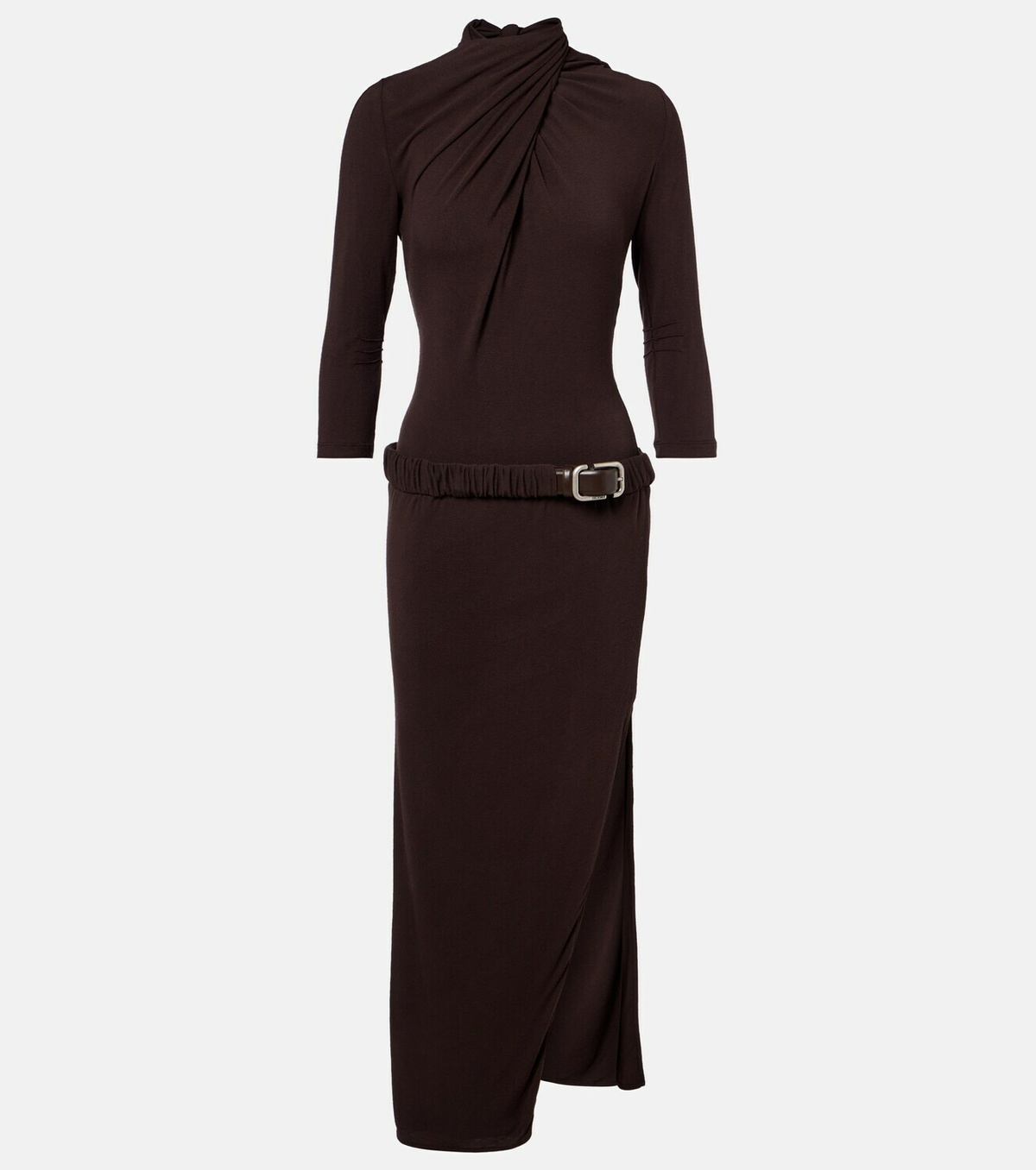The Attico Draped open-back jersey midi dress