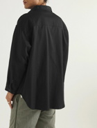 WTAPS - Wcpo Logo-Appliquéd Cotton-Gabardine Shirt - Black