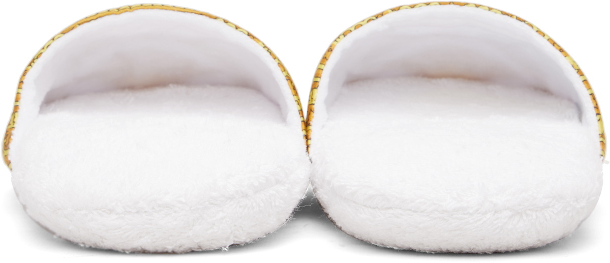 Versace White 'I Heart Baroque' Slippers
