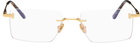 TOM FORD Gold Rectangular Blue Light Glasses