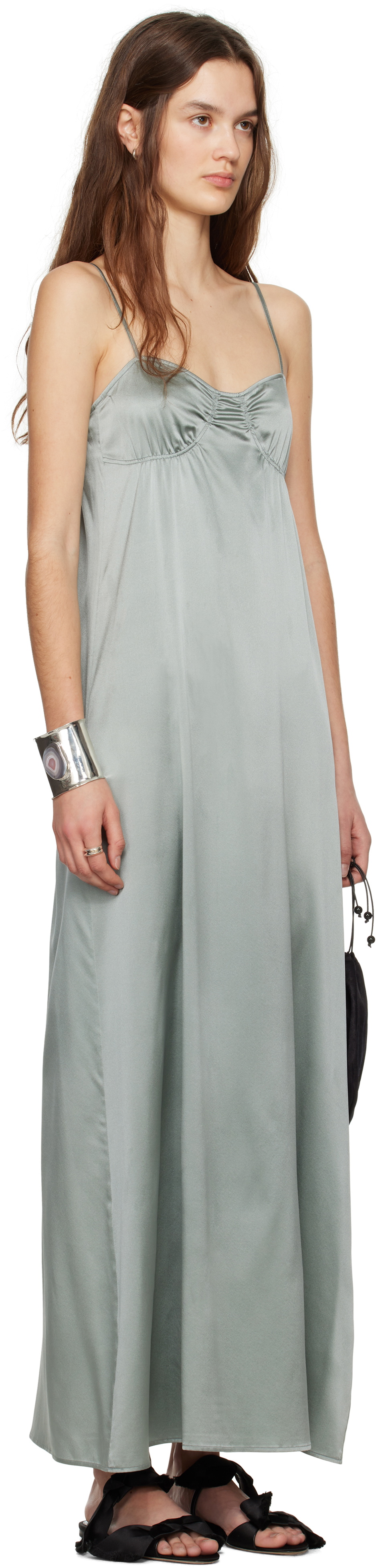 Ruohan Green Shell Maxi Dress