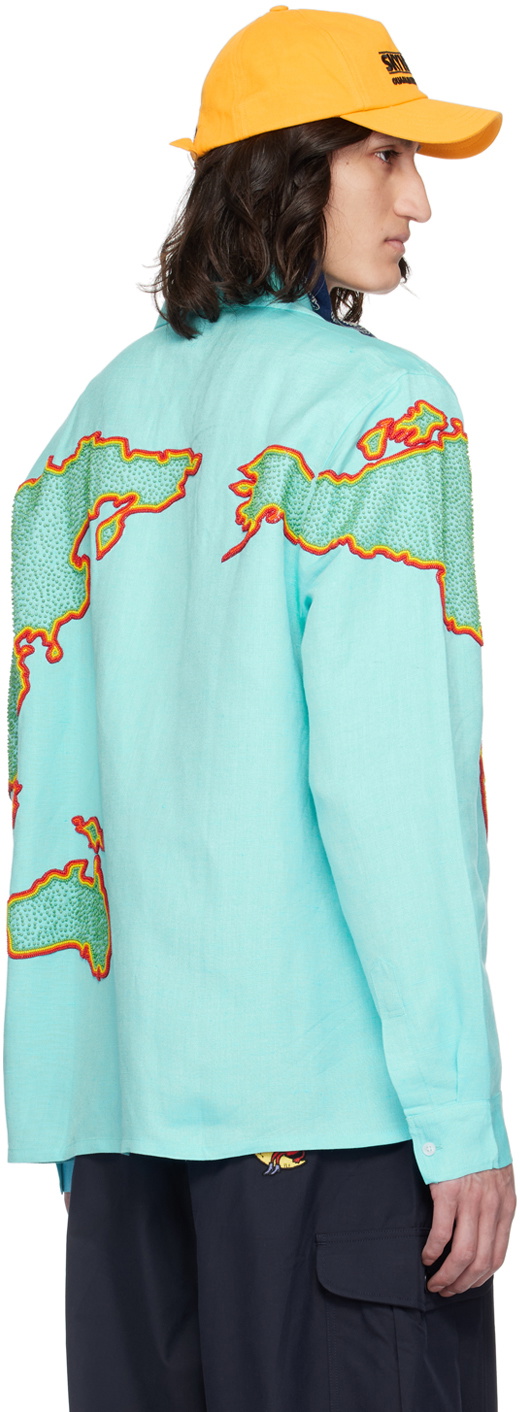 Sky High Farm Workwear Blue Beaded Shirt