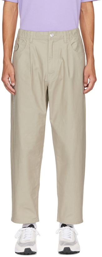 Photo: AAPE by A Bathing Ape Beige Embroidered Trousers