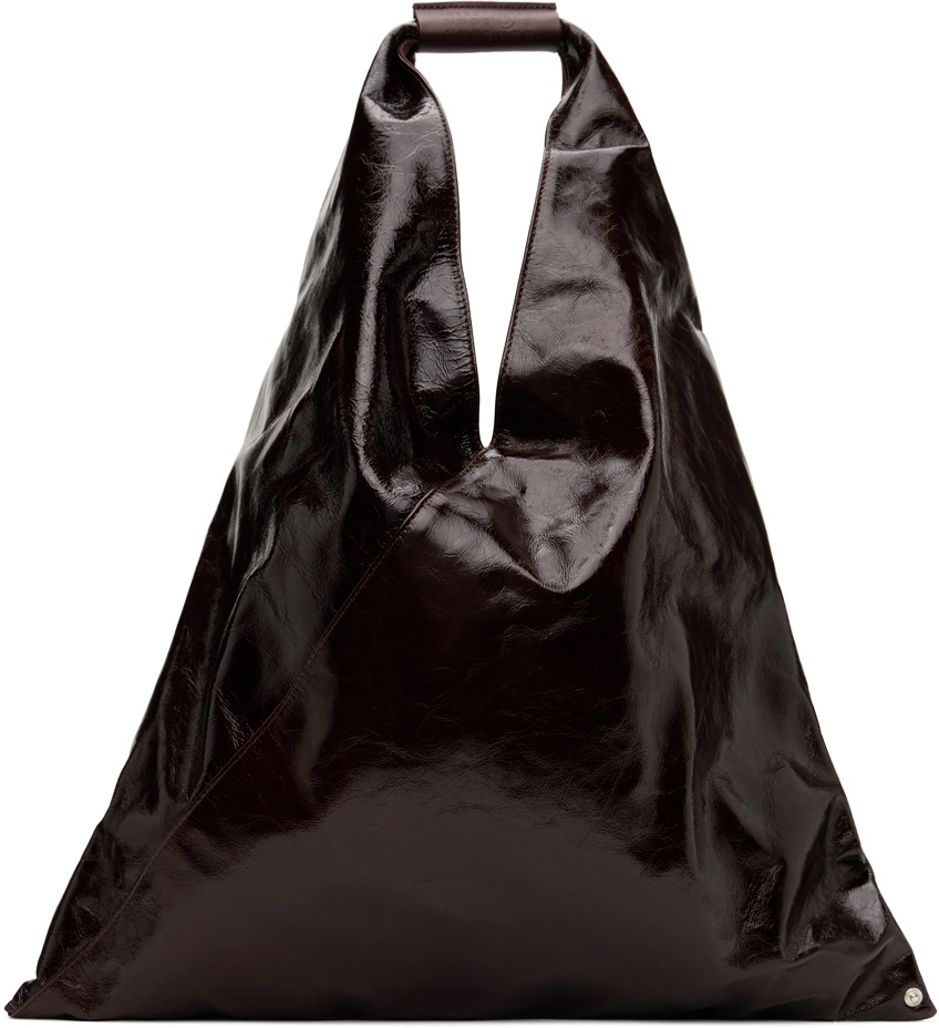 MM6 Maison Margiela Burgundy Triangle Tote MM6 Maison Margiela