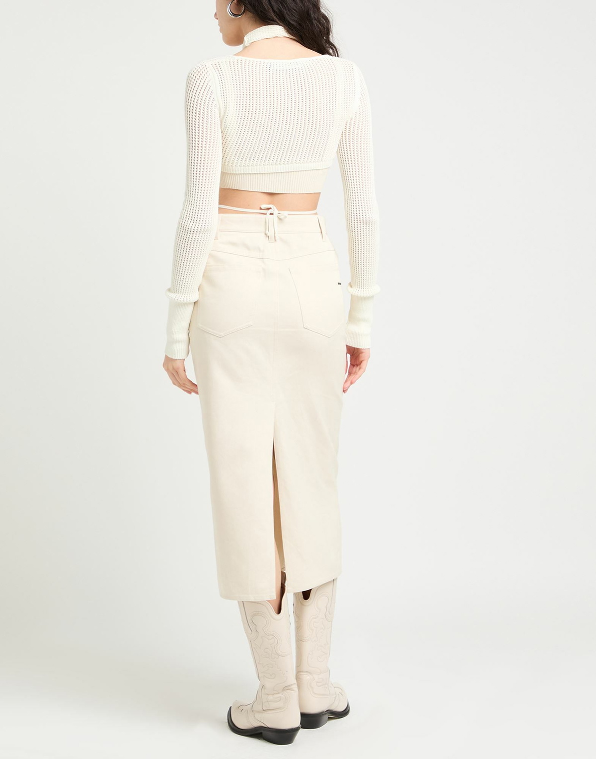 Andreādamo Womens Top Ivory