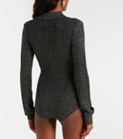 The Frankie Shop Solana knitted lamé bodysuit
