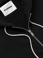 Jil Sander - Logo-Embroidered Cotton-Jersey Zip-Up Hoodie - Black