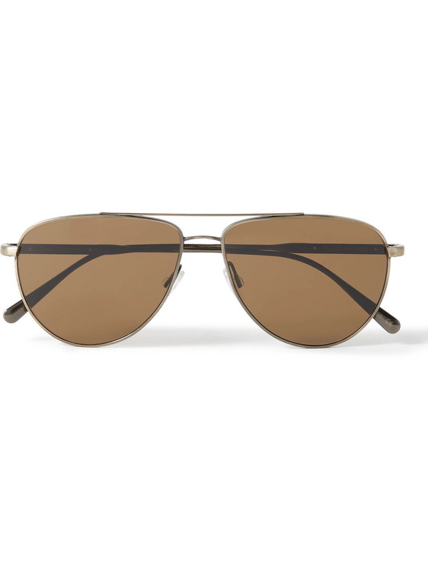 Photo: Brunello Cucinelli - Oliver Peoples Aviator-Style Gold-Tone Sunglasses