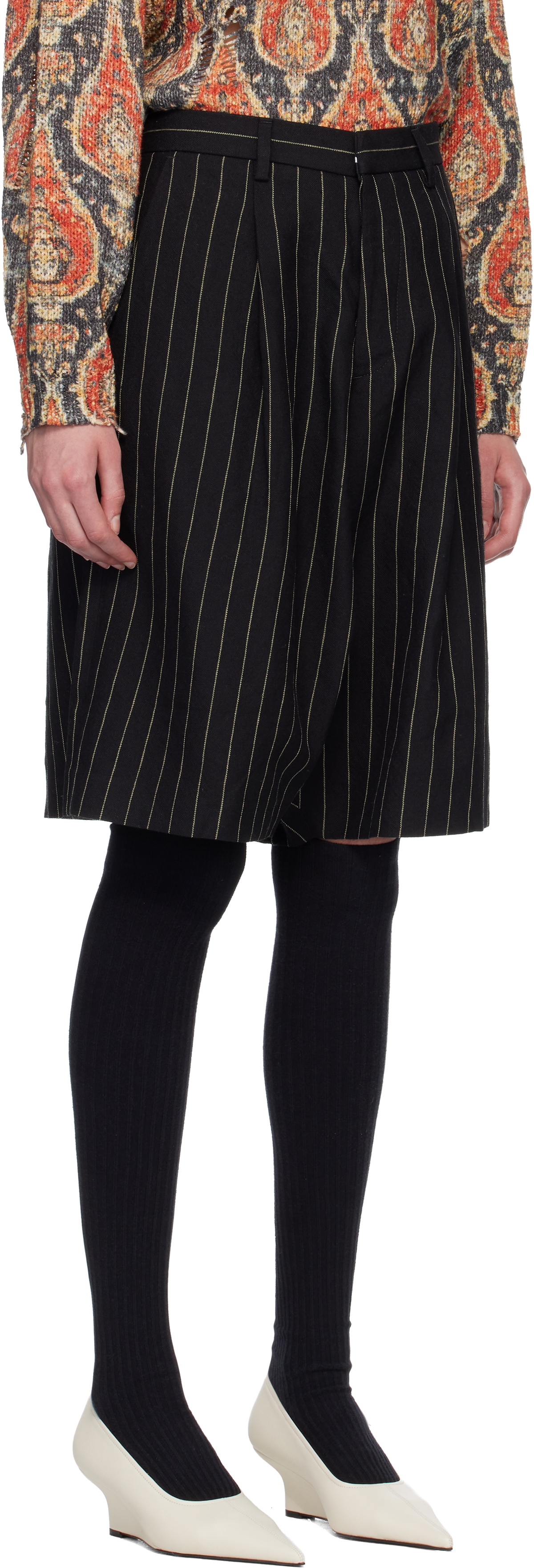 R13 Black Jumbo Tailored Shorts