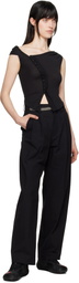 HYEIN SEO Black Wide Beaded Belt Trousers