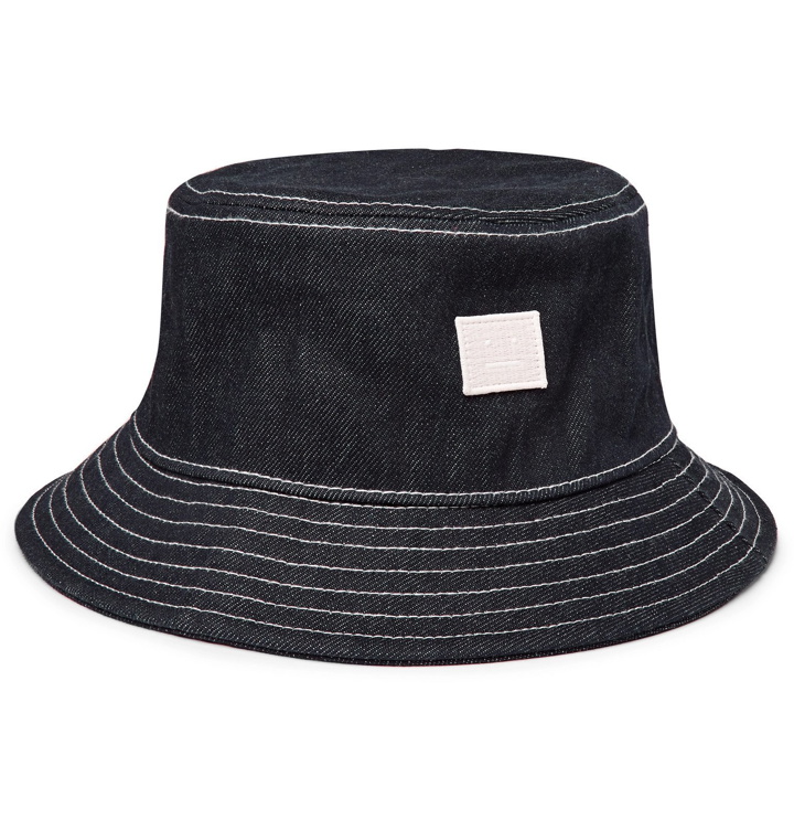 Photo: Acne Studios - Buk Logo-Appliquéd Denim Bucket Hat - Blue