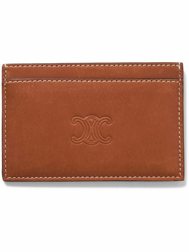 Photo: CELINE - Logo-Debossed Leather Cardholder