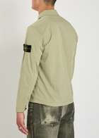Stone Island Logo-appliquéd Stretch-cotton Overshirt Green Light
