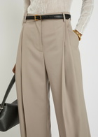 Stella Mccartney Pleated Straight-leg Trousers Grey