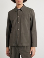Altea - Virgin Wool-Blend Seersucker Overshirt - Green