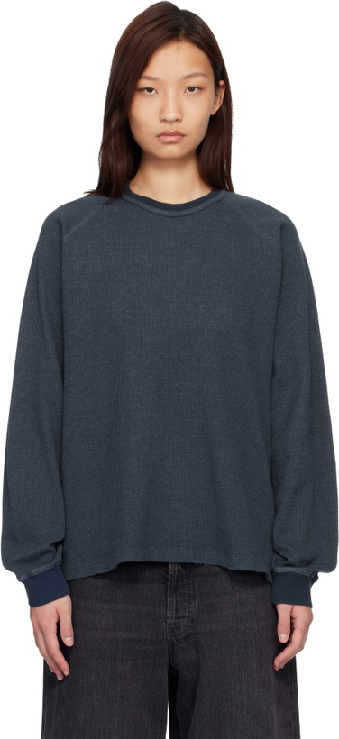 Photo: COOR Blue Waffle Raglan Long Sleeve T-shirt