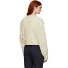 3.1 Phillip Lim Off-White Cropped Boxy Aran Cable Sweater