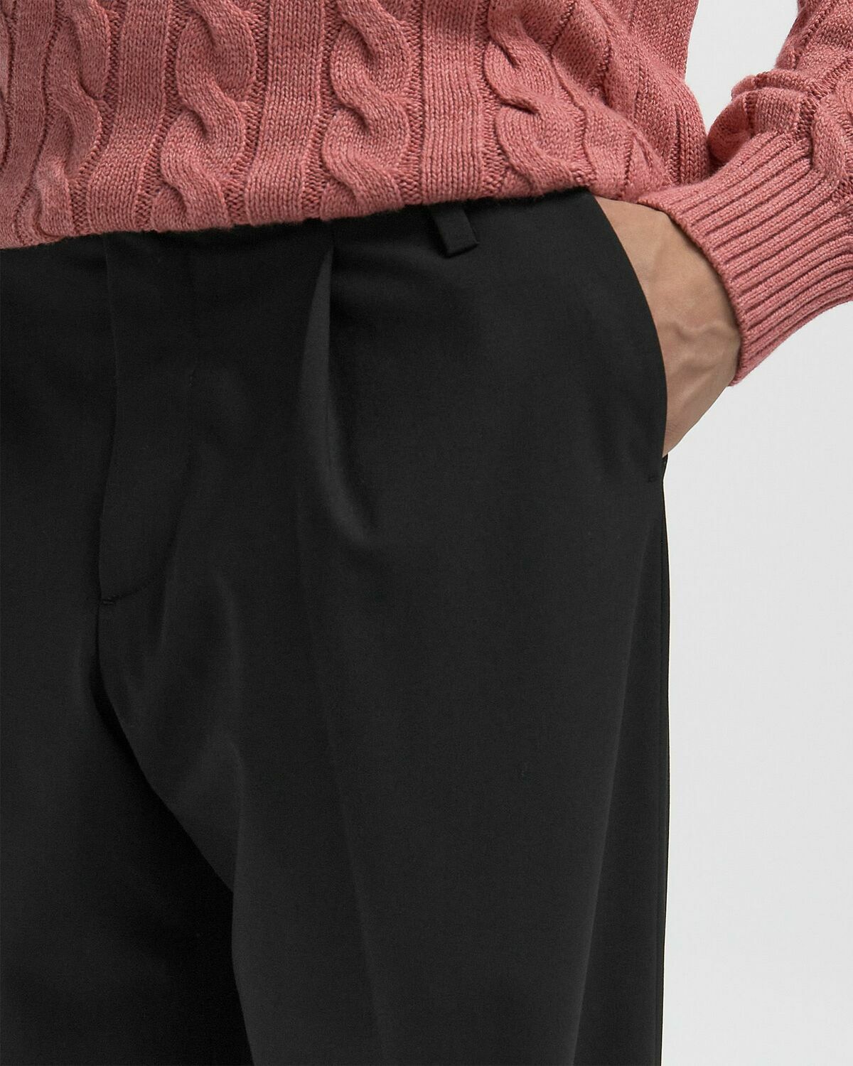 032c WIDE LEG SUIT TROUSERS Black Mens Casual Pant