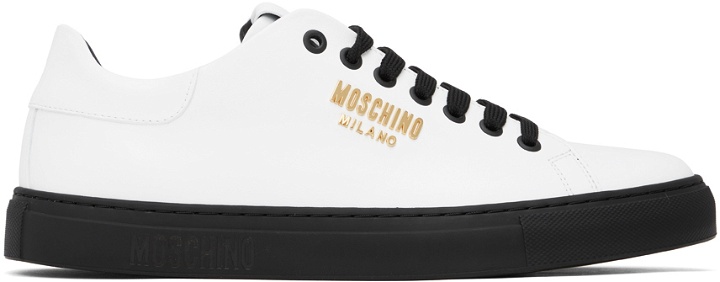 Photo: Moschino White Logo Hardware Sneakers