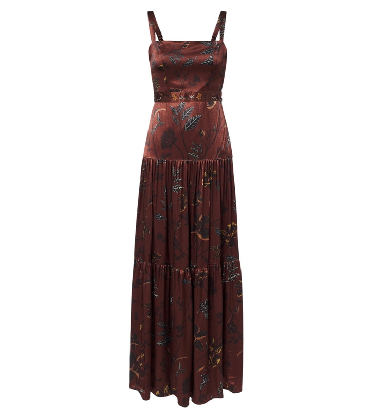 Photo: Agua by Agua Bendita Lima printed satin maxi dress
