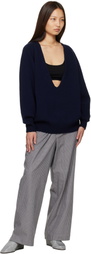 Baserange Navy Soar V-Neck Sweater