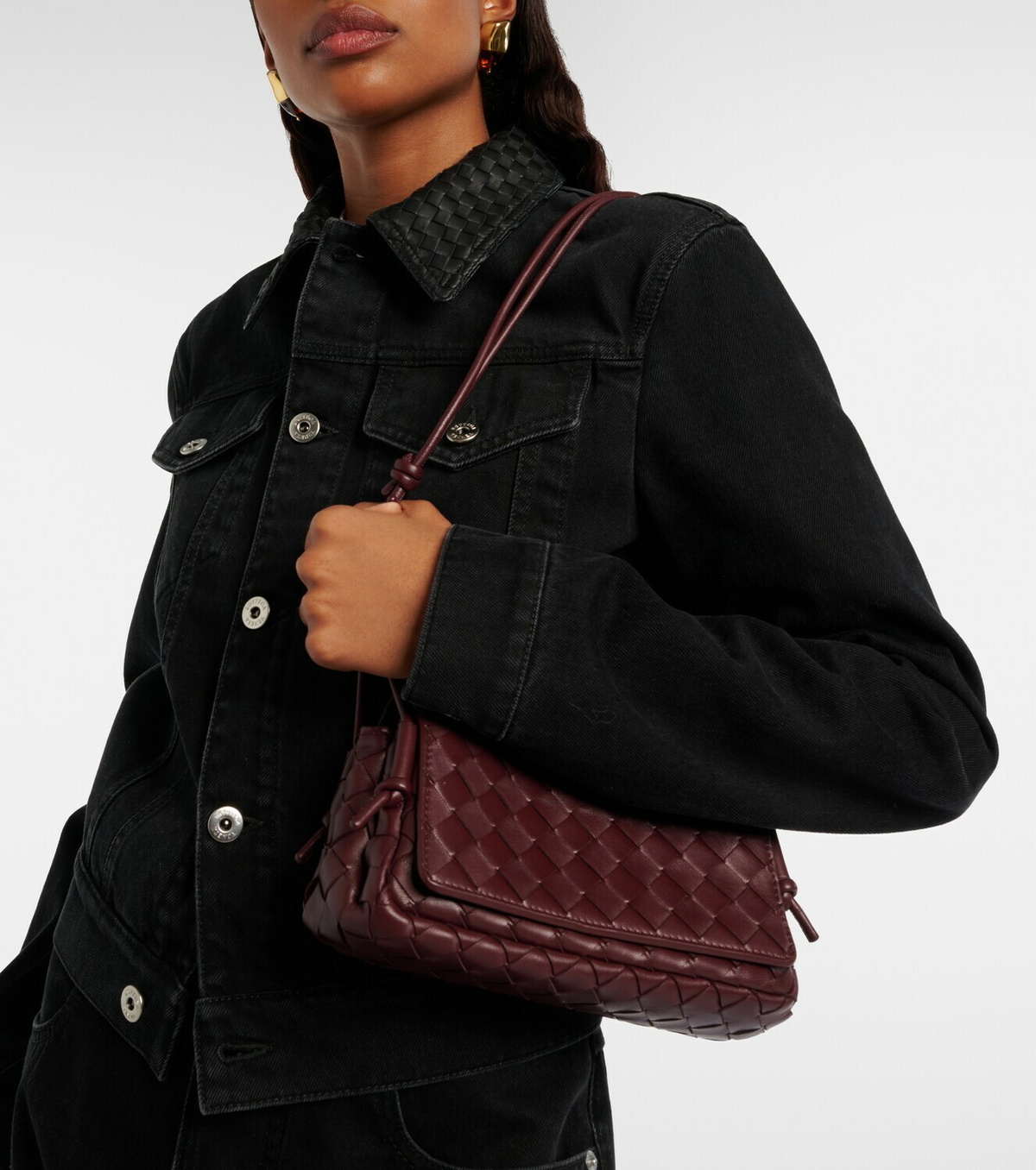 Bottega Veneta Notturno Intrecciato leather crossbody bag