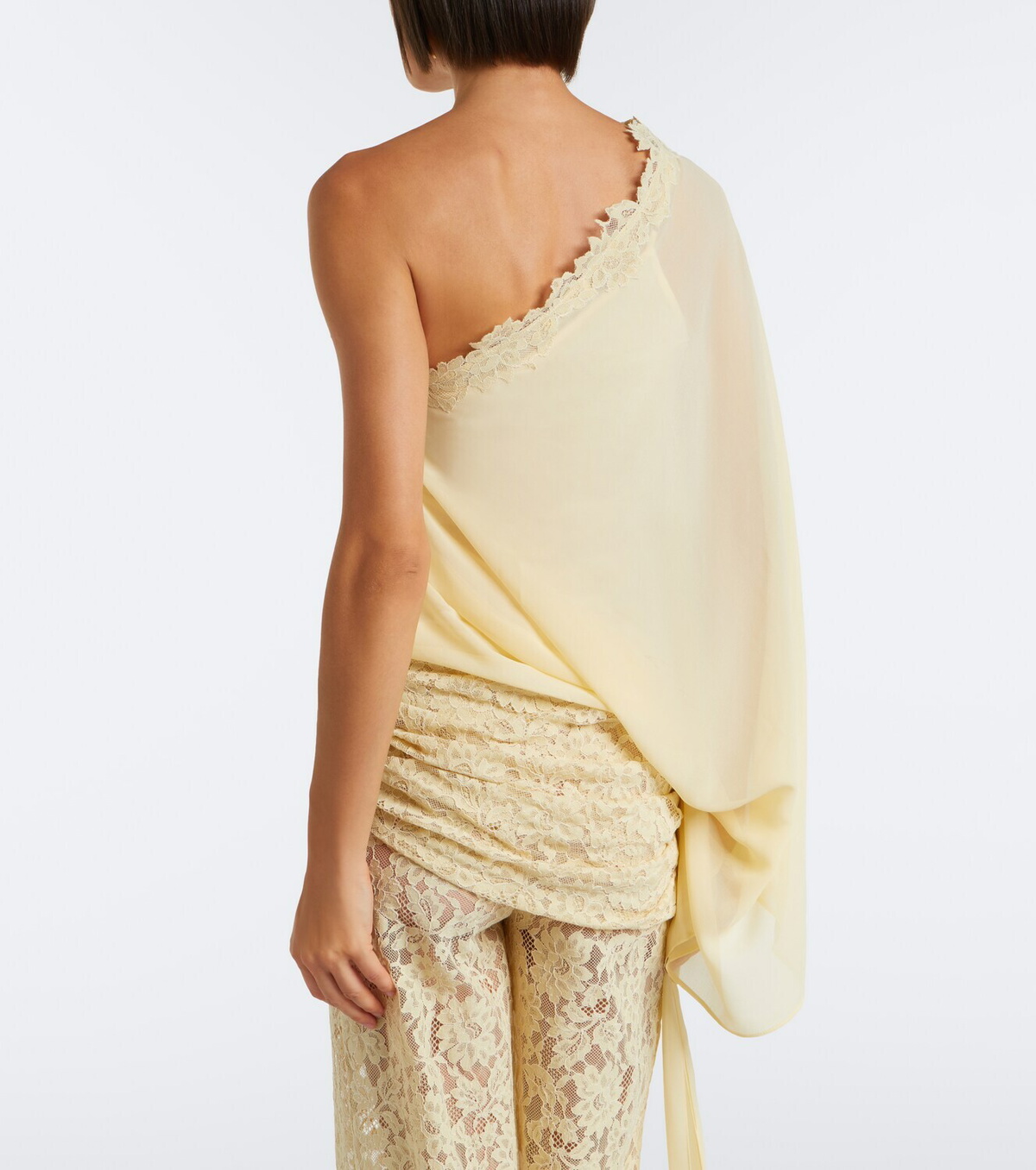 De La Vali Elia one-shoulder georgette top