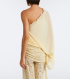 De La Vali Elia one-shoulder georgette top