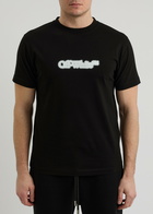 Off-white Arrow Logo-print Cotton T-shirt Black And White