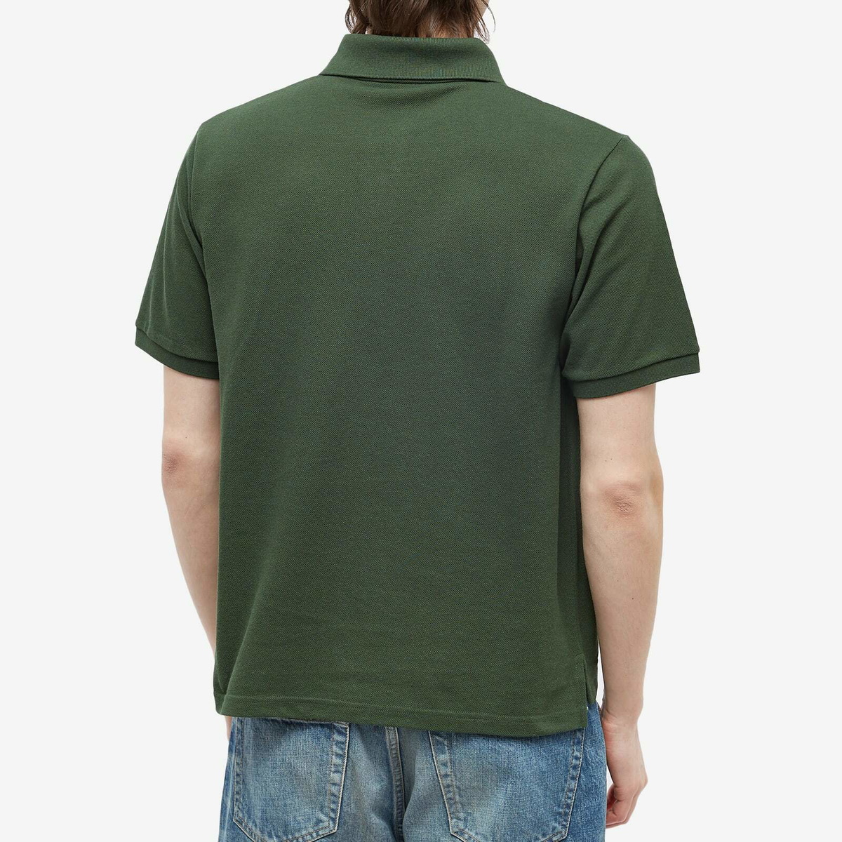Saint Laurent Men's YSL Polo Shirt in Olive Saint Laurent