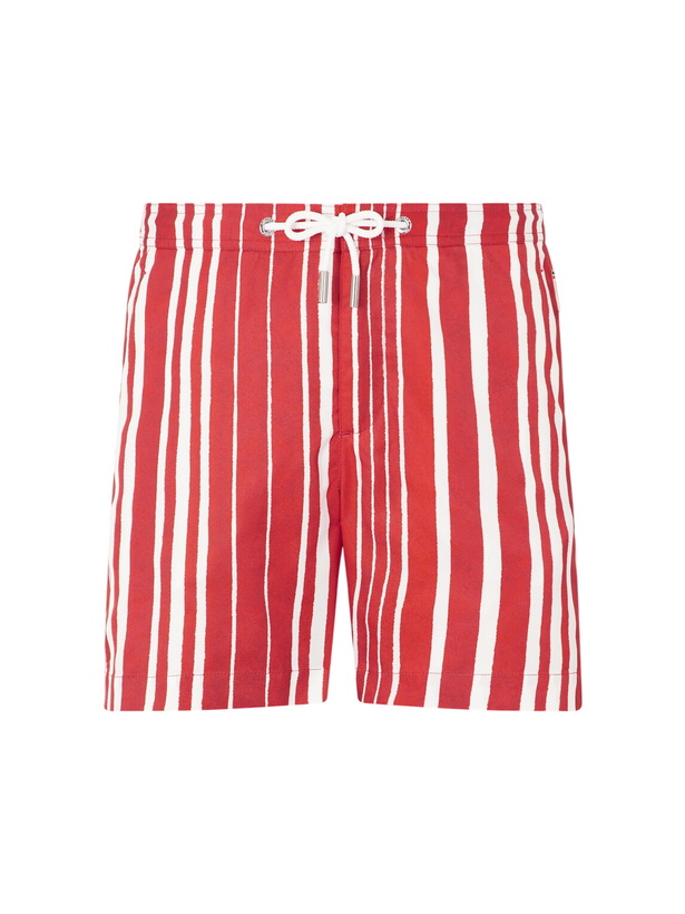 Photo: Orlebar Brown - Bulldog Straight-Leg Striped Swim Shorts - Red