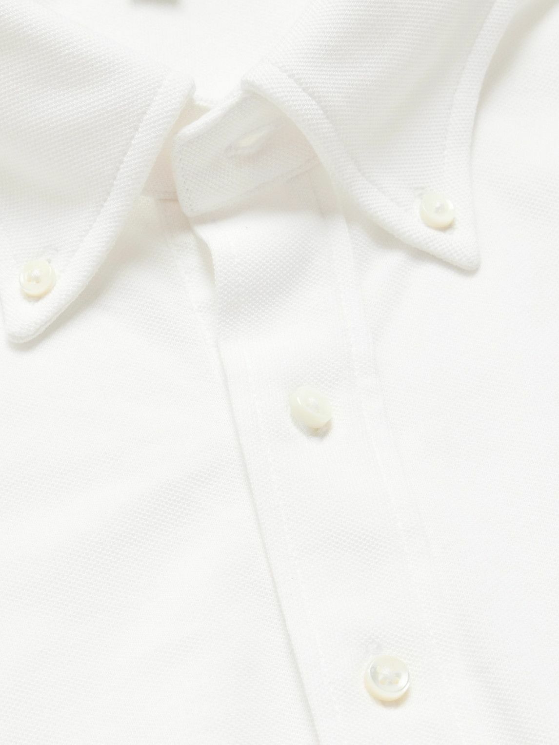 Sid Mashburn - Button-Down Collar Pima Cotton-Piqué Half-Placket Shirt - White