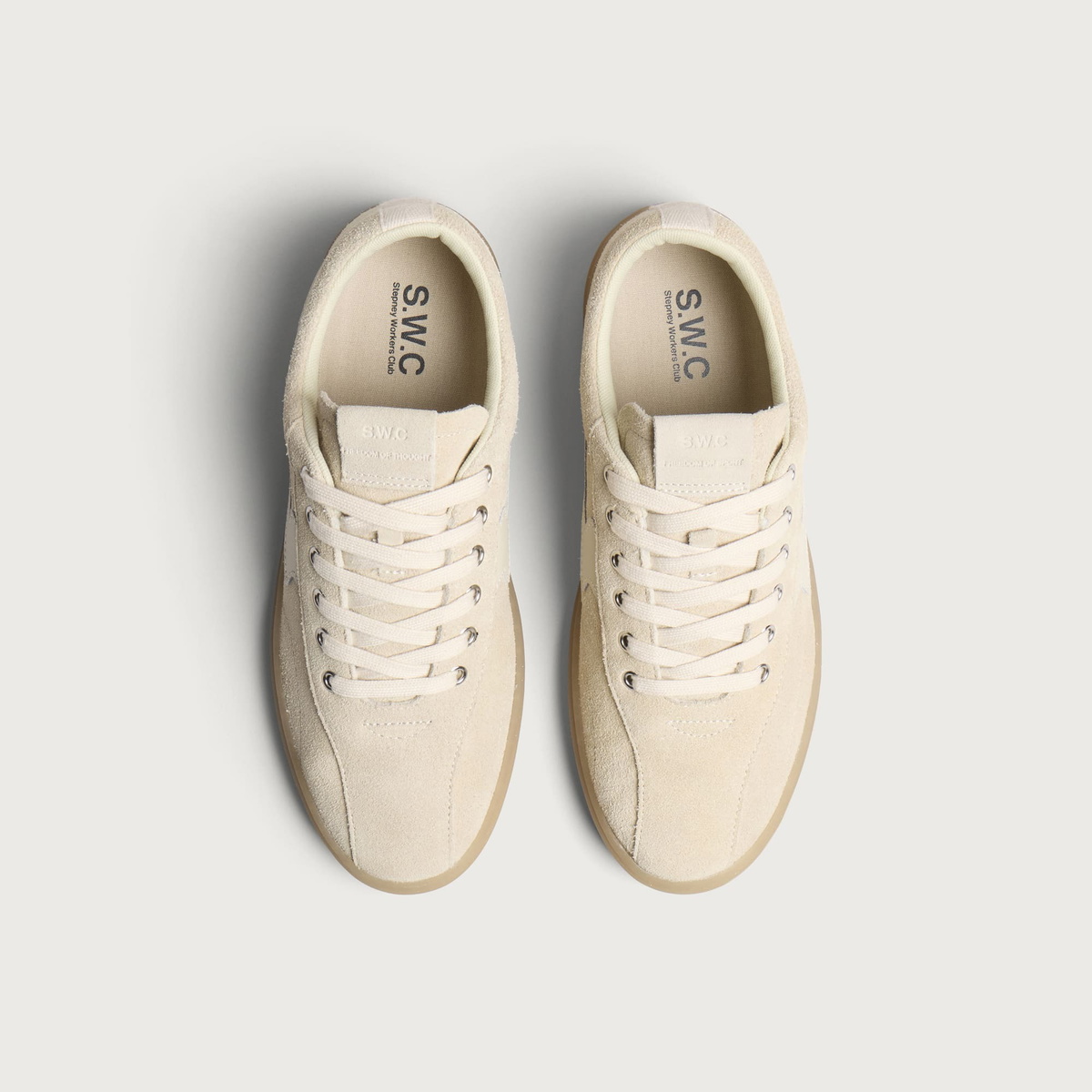 Stepney Workers Club Men's Surma S-Strike Suede Sneaker in Oat