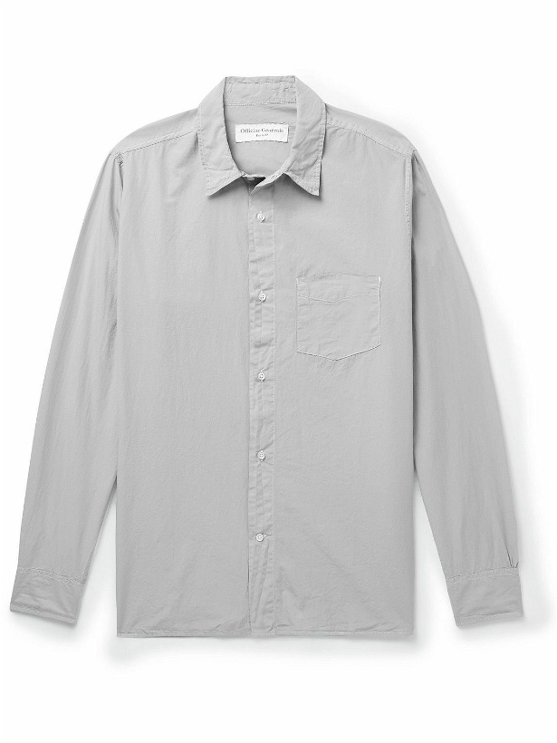 Photo: Officine Générale - Emory Garment-Dyed Cotton-Poplin Shirt - Gray