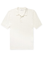 Mr P. - Knitted Textured Organic Cotton Polo Shirt - White