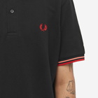 Fred Perry Authentic Men's Twin Tipped Polo Shirt in Black/Brick