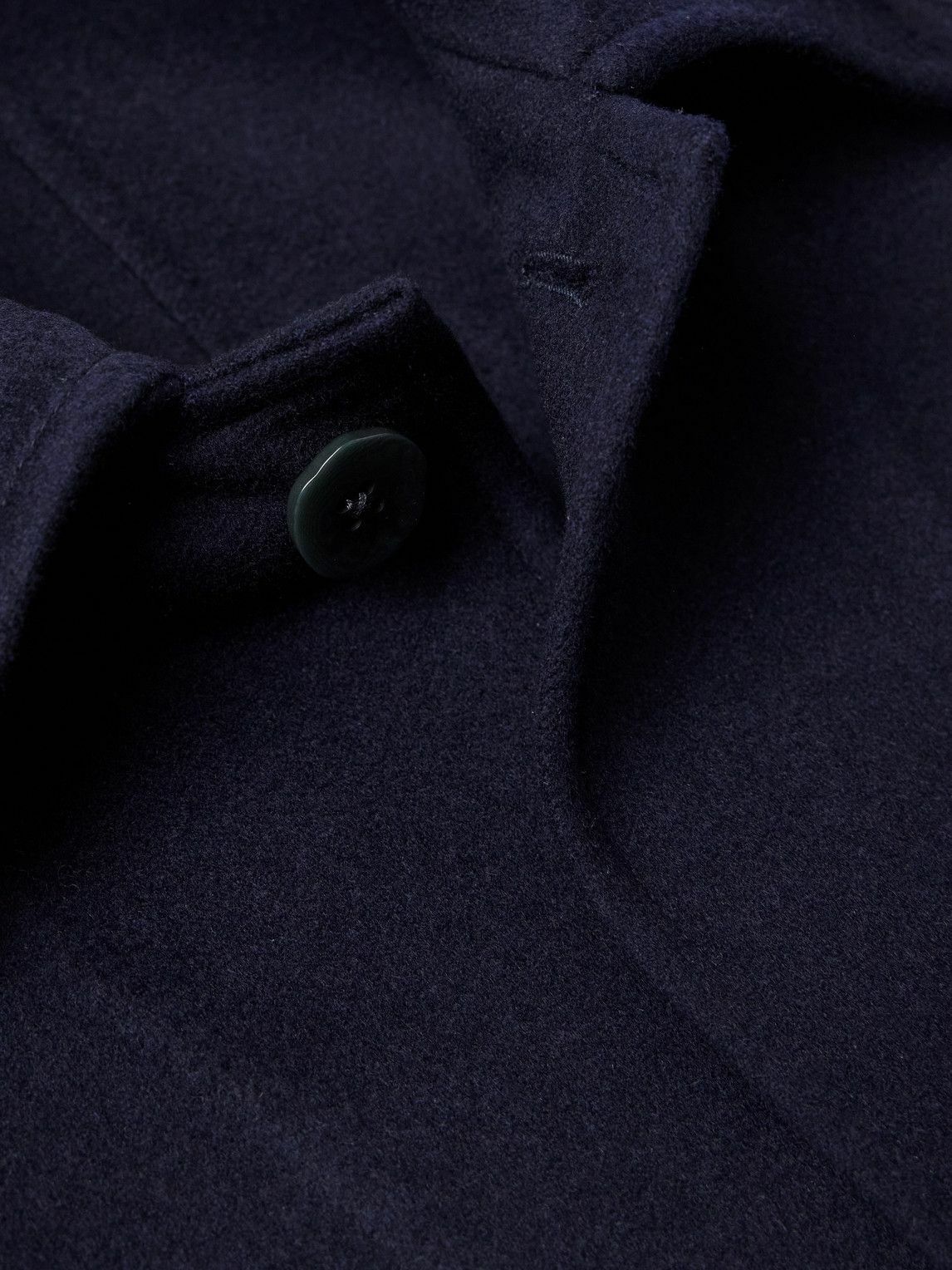 Stòffa - Brushed-Wool Trench Coat - Blue