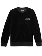 WACKO MARIA - Logo-Embroidered Cotton-Blend Velour Sweatshirt - Black