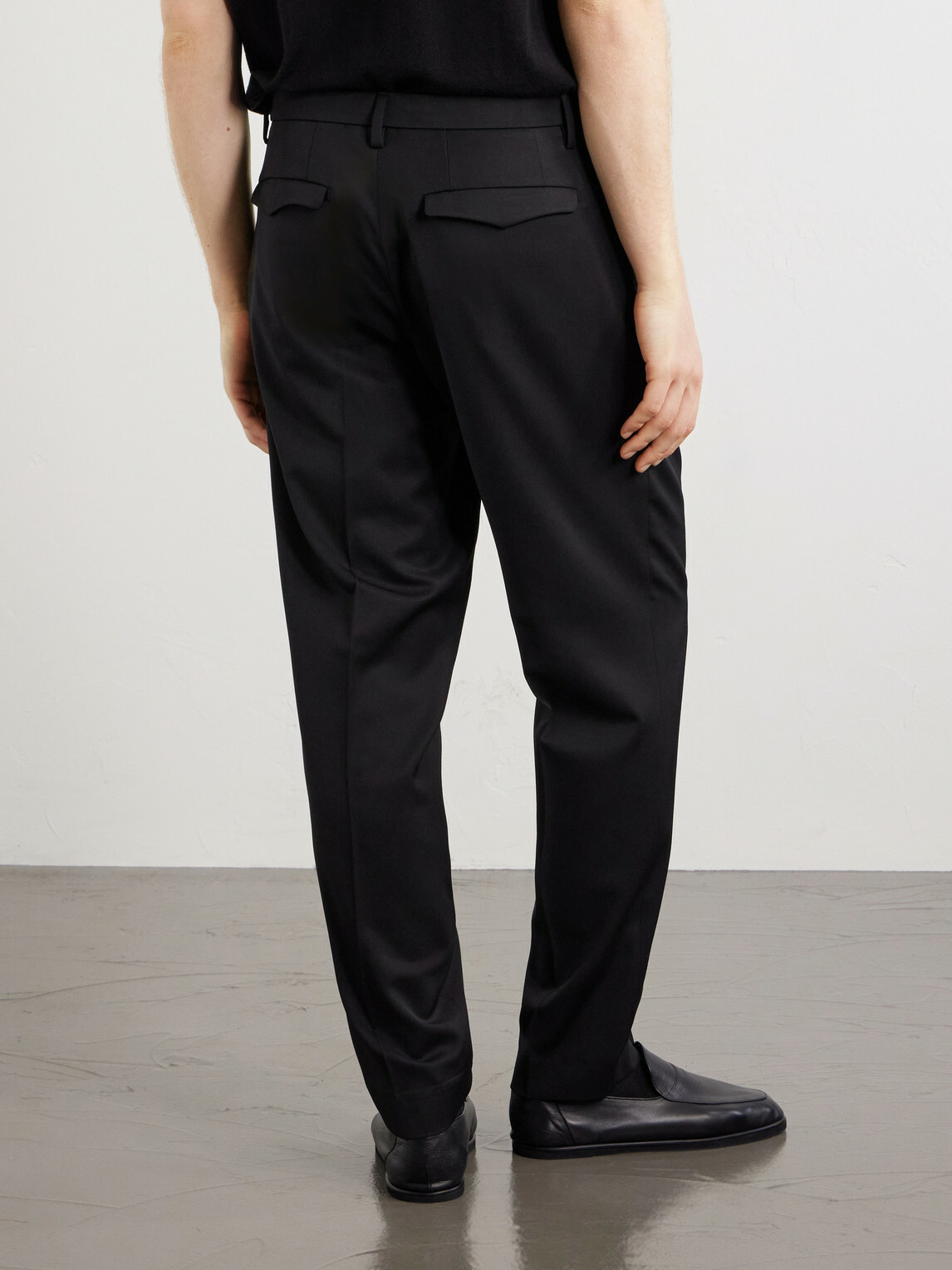 Barena - Straight-Leg Pleated Wool-Blend Gabardine Trousers - Black