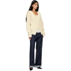 Stella McCartney Beige Chunky Ribbed Hooded Cardigan