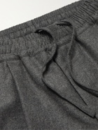 LORO PIANA - Tapered Pleated Virgin Wool and Cashmere-Blend Flannel Trousers - Gray
