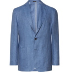 Rubinacci - Blue Slim-Fit Unstructured Herringbone Linen Blazer - Men - Blue